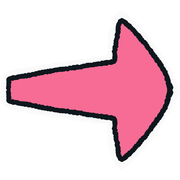 a flared pink arrow pointing right